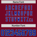 Custom Cardinal Royal and Powder Blue Sides Gradient Fashion Personalized Team Football Jersey