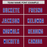 Custom Cardinal Royal and Powder Blue Sides Gradient Fashion Personalized Team Football Jersey