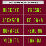 Custom Cardinal Neon Green and Gold Sides Gradient Fashion Personalized Team Football Jersey