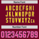 Custom Cardinal Pink and Gold Sides Gradient Fashion Personalized Team Football Jersey