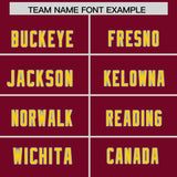 Custom Cardinal Pink and Gold Sides Gradient Fashion Personalized Team Football Jersey