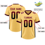 Custom Khaki Cardinal and Black Sides Gradient Fashion Personalized Team Football Jersey