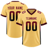Custom Khaki Cardinal and Black Sides Gradient Fashion Personalized Team Football Jersey