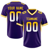 Custom Purple Gold Sides Gradient Fashion Personalized Team Football Jersey