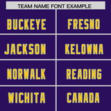 Custom Purple Gold Sides Gradient Fashion Personalized Team Football Jersey