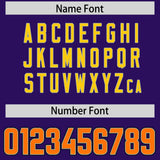 Custom Purple Orange and Gold Sides Gradient Fashion Personalized Team Football Jersey