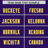 Custom Purple Orange and Gold Sides Gradient Fashion Personalized Team Football Jersey