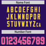 Custom Purple Pink and Gold Sides Gradient Fashion Personalized Team Football Jersey