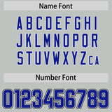 Custom Gray Royal and Orange Sides Gradient Fashion Personalized Team Football Jersey