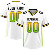 Custom White Gold Sides Gradient Fashion Personalized Team Football Jersey