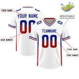 Custom White Royal and Red Sides Gradient Fashion Personalized Team Football Jersey
