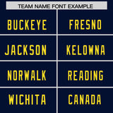 Custom Navy Pink and Gold Sides Gradient Fashion Personalized Team Football Jersey