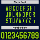 Custom Navy Neon Green and Gold Sides Gradient Fashion Personalized Team Football Jersey