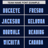 Custom Navy Powder Blue and Pink Sides Gradient Fashion Personalized Team Football Jersey
