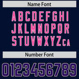 Custom Navy Purple and Pink Sides Gradient Fashion Personalized Team Football Jersey