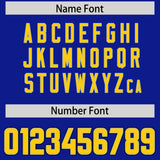 Custom Royal Gold Sides Gradient Fashion Personalized Team Football Jersey