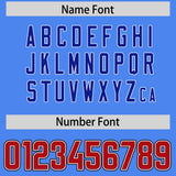 Custom Powder Blue Red and Royal Sides Gradient Fashion Personalized Team Football Jersey
