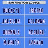 Custom Powder Blue Orange and Purple Sides Gradient Fashion Personalized Team Football Jersey