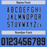 Custom Powder Blue Navy and Royal Sides Gradient Fashion Personalized Team Football Jersey