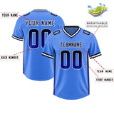 Custom Powder Blue Navy and Royal Sides Gradient Fashion Personalized Team Football Jersey