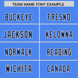 Custom Powder Blue Navy and Royal Sides Gradient Fashion Personalized Team Football Jersey