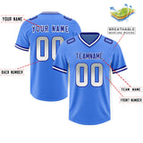 Custom Powder Blue Gray and White Sides Gradient Fashion Personalized Team Football Jersey