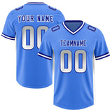 Custom Powder Blue Gray and White Sides Gradient Fashion Personalized Team Football Jersey