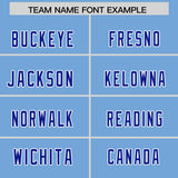 Custom Powder Blue Pink and Gold Sides Gradient Fashion Personalized Team Football Jersey