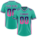 Custom Bright Green Purple and Pink Sides Gradient Fashion Personalized Team Football Jersey