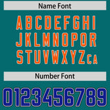Custom Aqua Royal and Orange Sides Gradient Fashion Personalized Team Football Jersey
