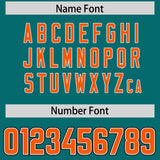 Custom Aqua Orange and Bright Green Sides Gradient Fashion Personalized Team Football Jersey