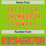 Custom Neon Green Orange and Powder Blue Sides Gradient Fashion Personalized Team Football Jersey