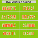 Custom Neon Green Orange and Powder Blue Sides Gradient Fashion Personalized Team Football Jersey