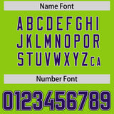 Custom Neon Green Purple and Orange Sides Gradient Fashion Personalized Team Football Jersey