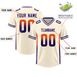Custom Cream Orange and Purple Sides Gradient Fashion Personalized Team Football Jersey
