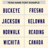 Custom Cream Pink and Purple Sides Gradient Fashion Personalized Team Football Jersey