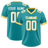 Custom Aqua Classic Style American Football Jerseys