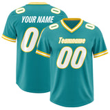 Custom Aqua Classic Style American Football Jerseys