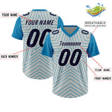 Custom Gray Panther Blue Personalized Star Pattern Raglan Sleeves Authentic Football Jersey