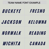 Custom Gray Navy Personalized Star Pattern Raglan Sleeves Authentic Football Jersey