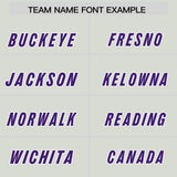 Custom Gray Purple Personalized Star Pattern Raglan Sleeves Authentic Football Jersey