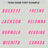 Custom Gray Pink Personalized Star Pattern Raglan Sleeves Authentic Football Jersey