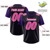 Custom Black Purple Personalized Star Pattern Raglan Sleeves Authentic Football Jersey