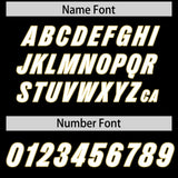 Custom Black Old Gold Personalized Star Pattern Raglan Sleeves Authentic Football Jersey
