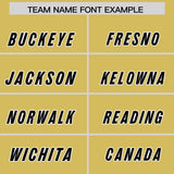 Custom Old Gold Black Personalized Star Pattern Raglan Sleeves Authentic Football Jersey
