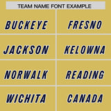 Custom Old Gold Navy Personalized Star Pattern Raglan Sleeves Authentic Football Jersey