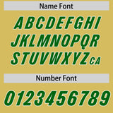 Custom Old Gold Kelly Green Personalized Star Pattern Raglan Sleeves Authentic Football Jersey
