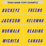 Custom Gold Purple Personalized Star Pattern Raglan Sleeves Authentic Football Jersey