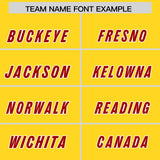 Custom Gold Red Personalized Star Pattern Raglan Sleeves Authentic Football Jersey