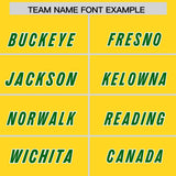 Custom Gold Kelly Green Personalized Star Pattern Raglan Sleeves Authentic Football Jersey